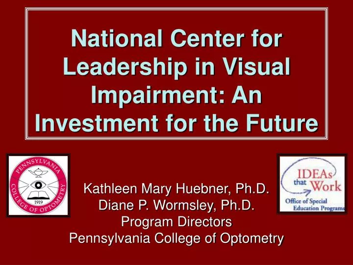 national center for leadership in visual impairment an investment for the future