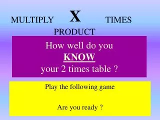 How well do you KNOW your 2 times table ?