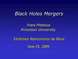 Black Holes Mergers