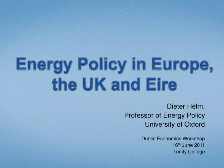 energy policy in europe the uk and eire