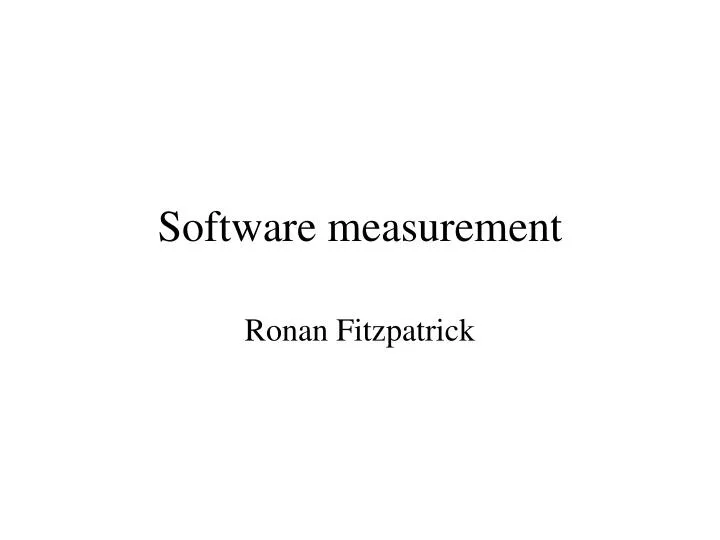 software measurement