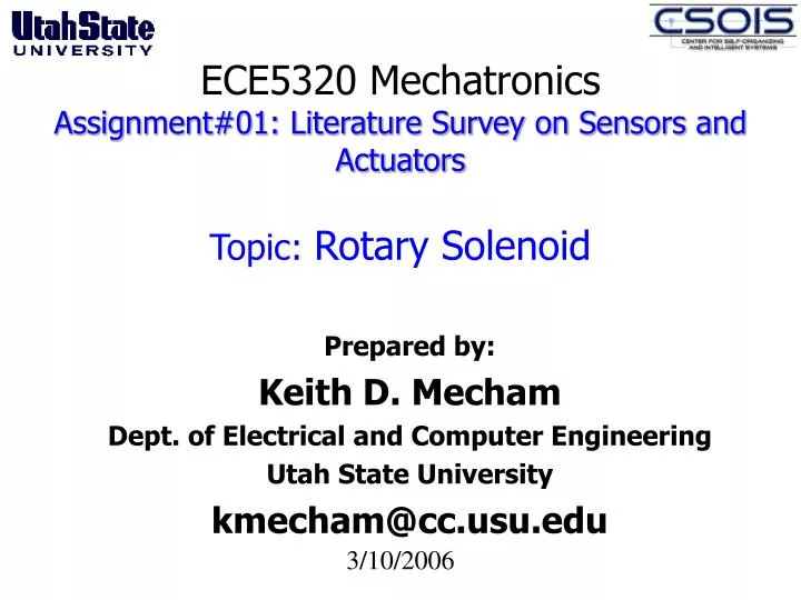 ece5320 mechatronics assignment 01 literature survey on sensors and actuators topic rotary solenoid