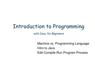 Introduction to Programming with Java, for Beginners