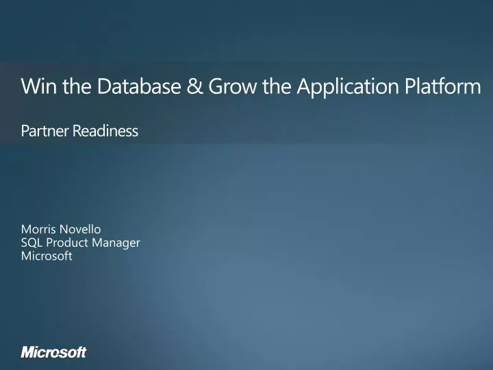 win the database grow the application platform partner readiness
