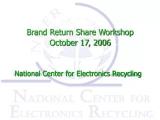 Brand Return Share Workshop October 17, 2006