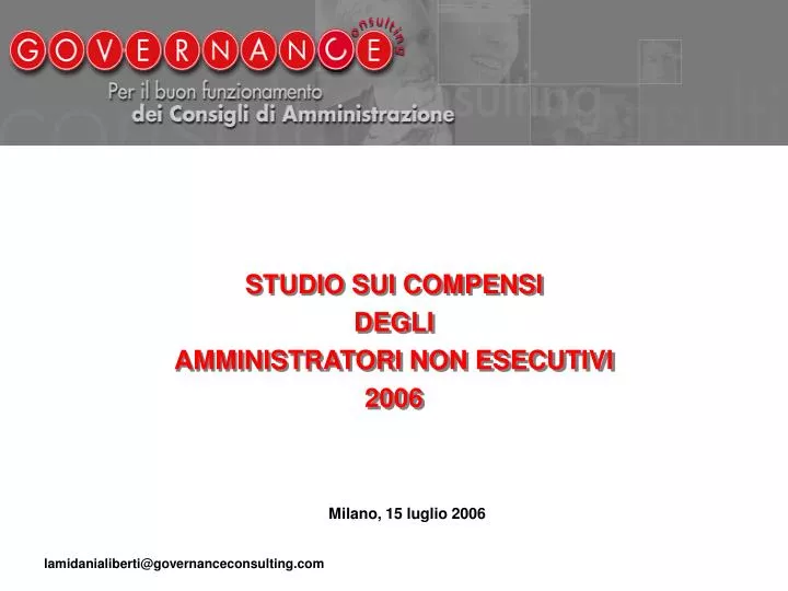 studio sui compensi degli amministratori non esecutivi 2006
