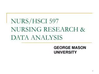 NURS/HSCI 597 NURSING RESEARCH &amp; DATA ANALYSIS