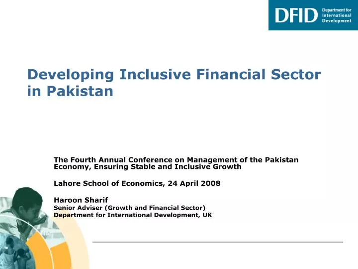 developing inclusive financial sector in pakistan