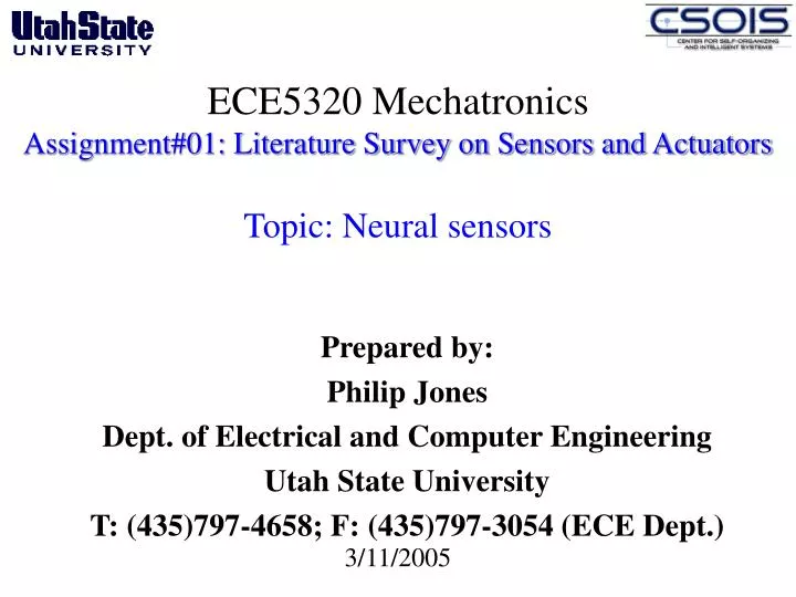 ece5320 mechatronics assignment 01 literature survey on sensors and actuators topic neural sensors