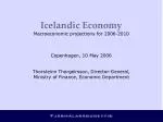 Icelandic Economy Macroeconomic projections for 2006-2010 Copenhagen, 10 May 2006 Thorsteinn Thorgeirsson, Director-Gen - slide 1