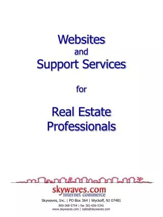 Websites and Support Services for Real Estate Professionals