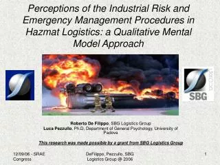 Perceptions of the Industrial Risk and Emergency Management Procedures in Hazmat Logistics: a Qualitative Mental Model A