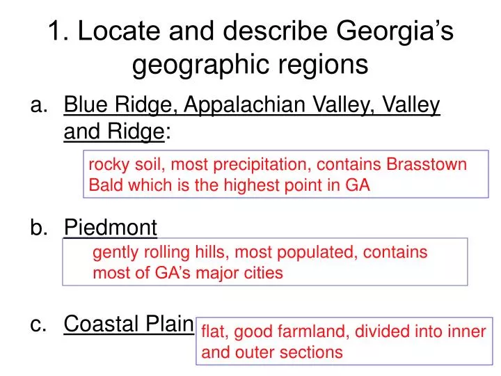 1 locate and describe georgia s geographic regions