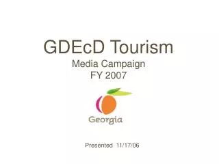 GDEcD Tourism Media Campaign FY 2007