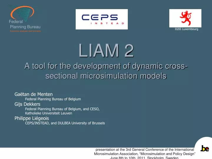 liam 2 a tool for the development of dynamic cross sectional microsimulation models