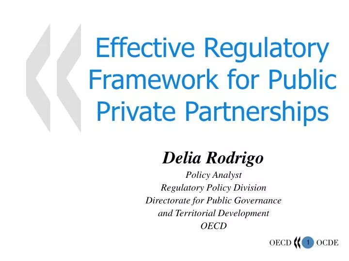 effective regulatory framework for public private partnerships