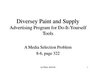 Diversey Paint and Supply Advertising Program for Do-It-Yourself Tools