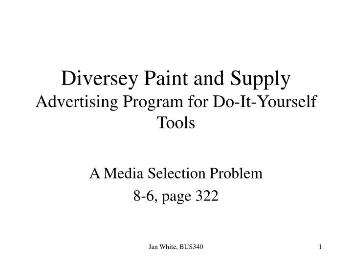 diversey paint and supply advertising program for do it yourself tools