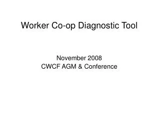 Worker Co-op Diagnostic Tool