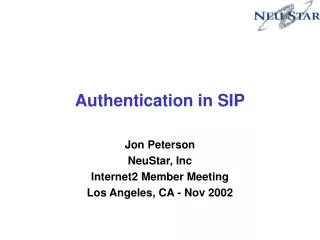 Authentication in SIP