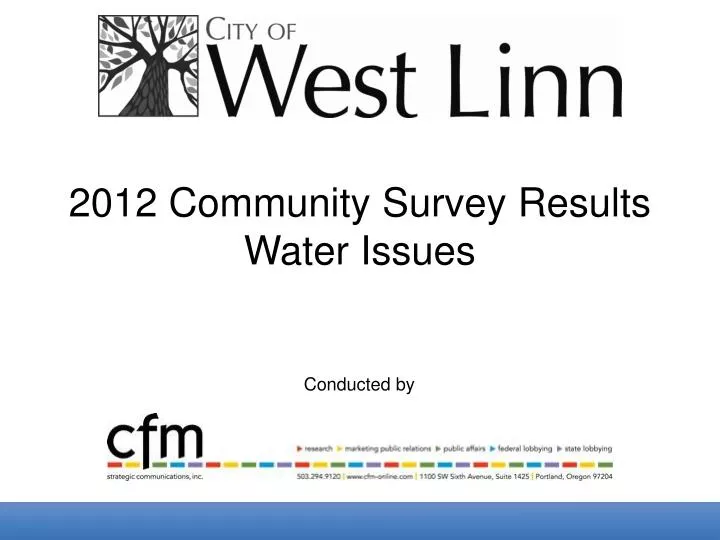 2012 community survey results water issues