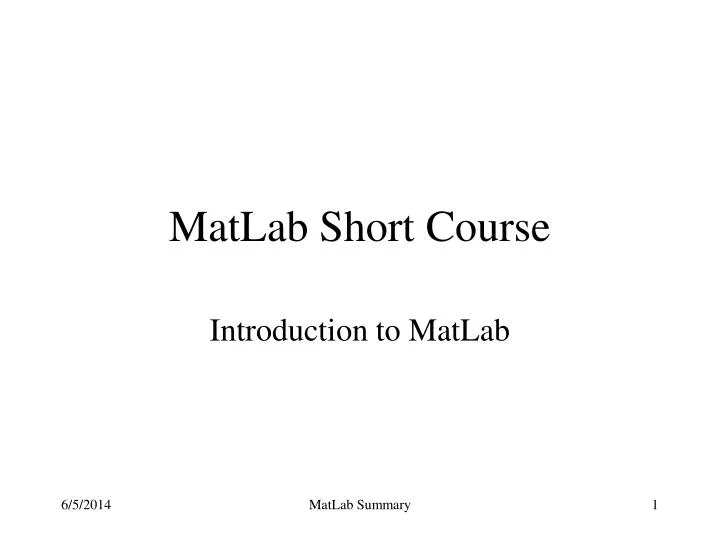 matlab short course