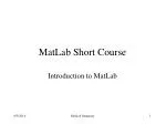 MatLab Short Course - slide 1