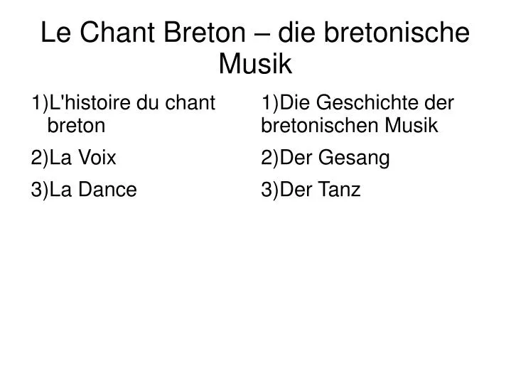 le chant breton die bretonische musik