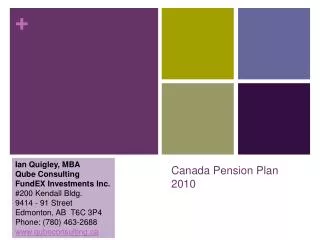 Canada Pension Plan 2010