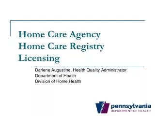 Home Care Agency Home Care Registry Licensing