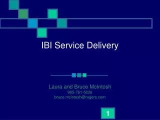 IBI Service Delivery
