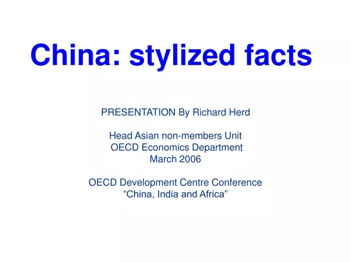 china stylized facts