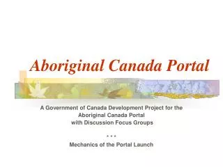 Aboriginal Canada Portal