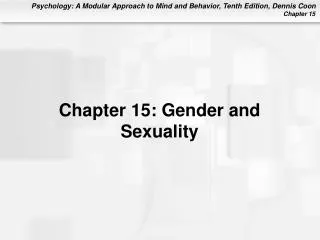Chapter 15: Gender and Sexuality