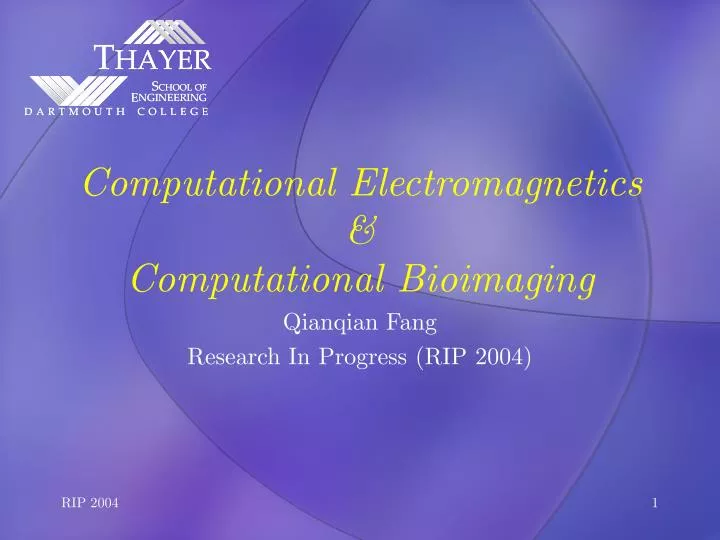 computational electromagnetics computational bioimaging