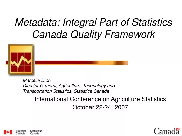 metadata integral part of statistics canada quality framework