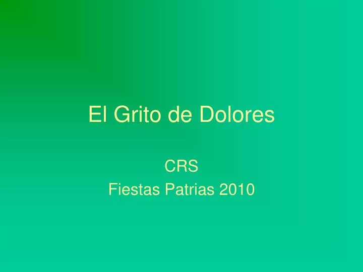 el grito de dolores