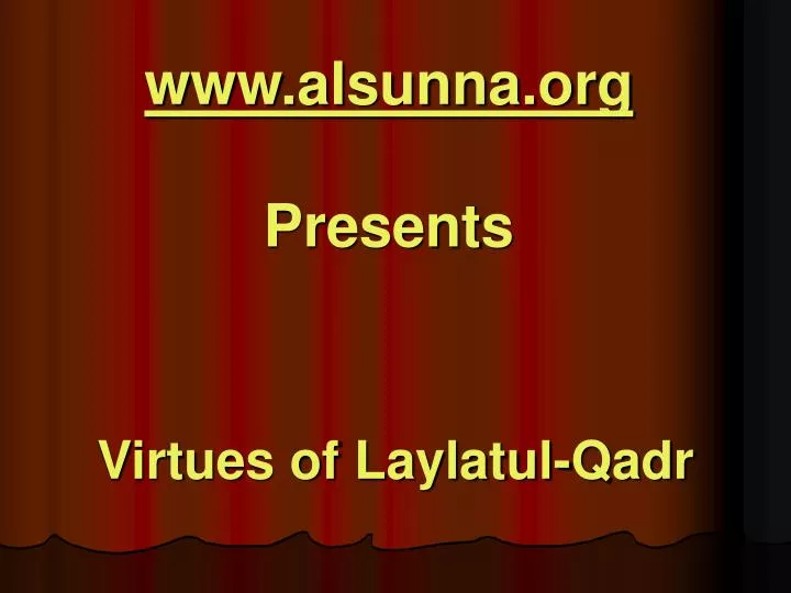 www alsunna org presents