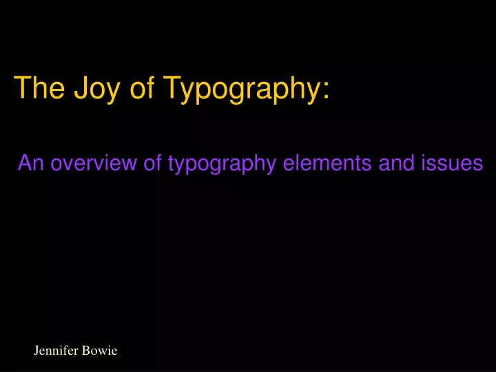 the joy of typography