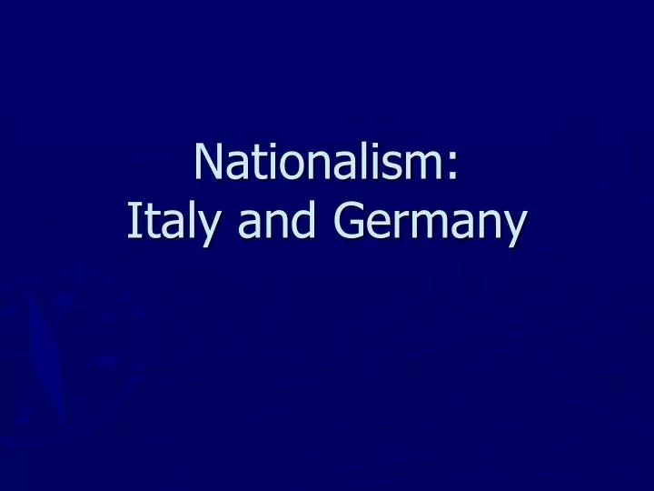 nationalism italy and germany