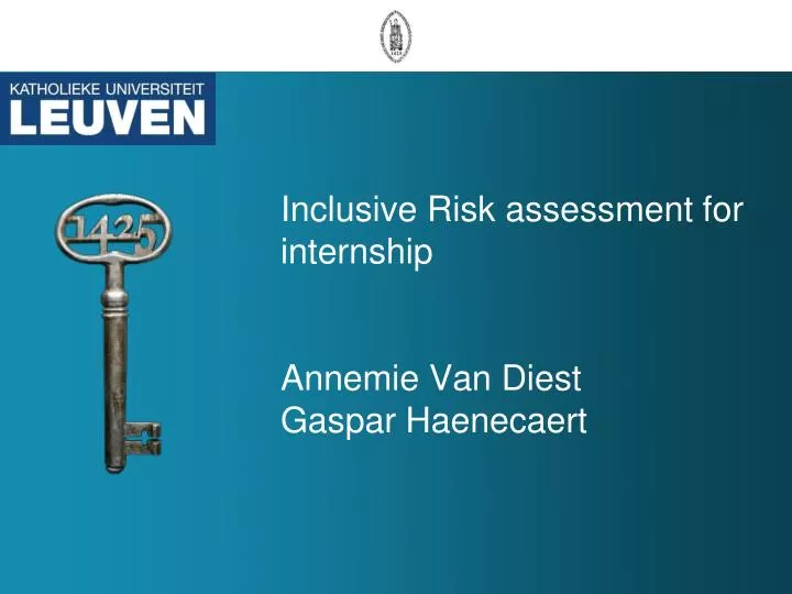 inclusive risk assessment for internship annemie van diest gaspar haenecaert