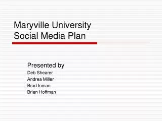 Maryville University Social Media Plan