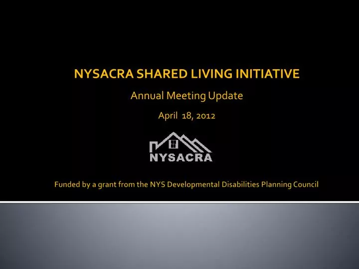 nysacra shared living initiative annual meeting update april 18 2012