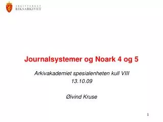 Journalsystemer og Noark 4 og 5