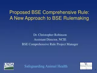 Proposed BSE Comprehensive Rule: A New Approach to BSE Rulemaking