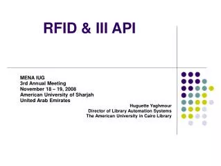 RFID &amp; III API