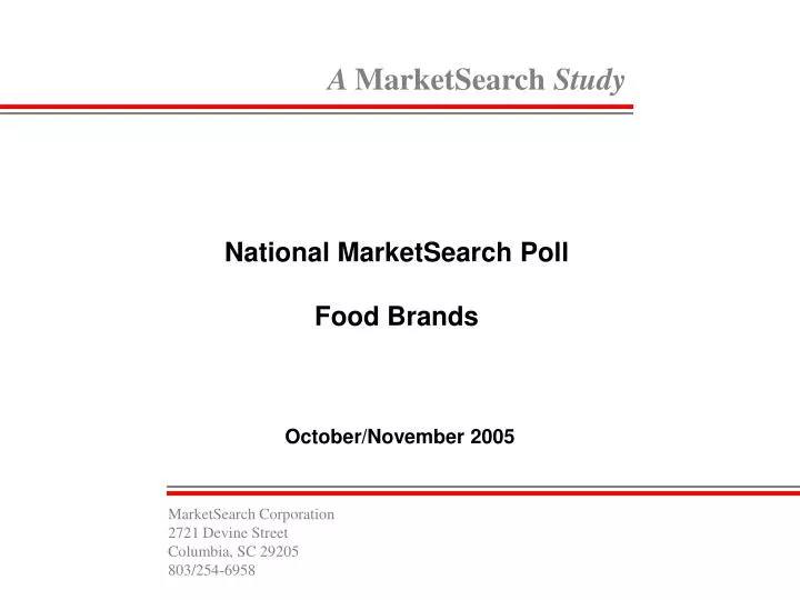national marketsearch poll food brands