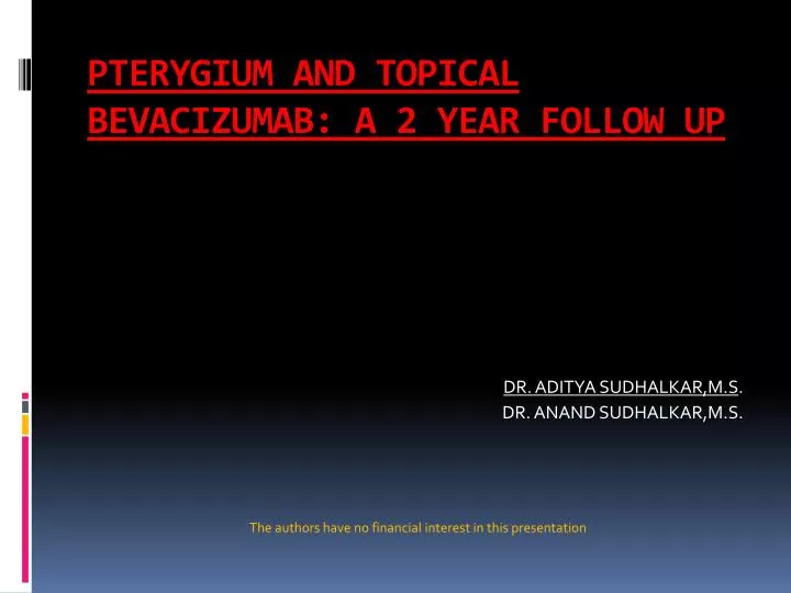 pterygium and topical bevacizumab a 2 year follow up