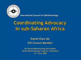 Coordinating Advocacy In sub-Saharan Africa