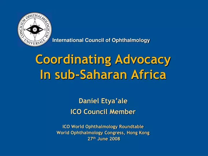 coordinating advocacy in sub saharan africa